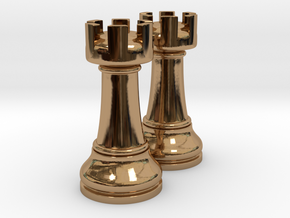 Pair Rook Chess Big Solid | TImur Rukh in Polished Brass