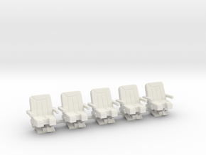 Seats for jet 1:72 5x  in White Natural Versatile Plastic