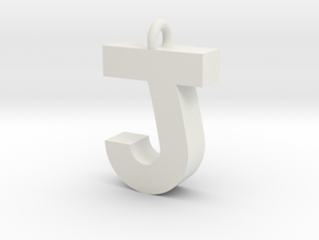 Alphabet (J) in White Natural Versatile Plastic