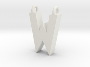 Alphabet (W) in White Natural Versatile Plastic