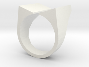 Open Top Ring in White Natural Versatile Plastic