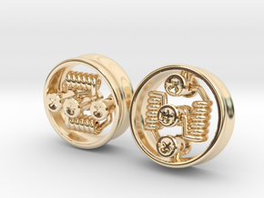 NEW 1" RDA PLUGS PAIR - CHEAPEST OPTION! in 14K Yellow Gold
