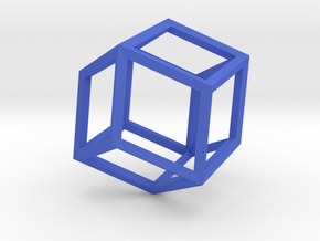 Rhombic Dodecahedron(Leonardo-style model) in Blue Processed Versatile Plastic