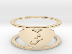 Heart Love Eshgh Ring, Ring Size 8 in 14k Gold Plated Brass