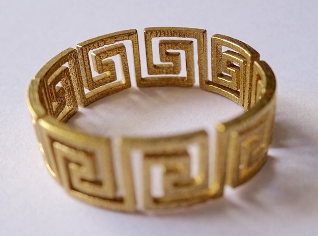 Greek Ring Brass - size 7.25 in Natural Brass