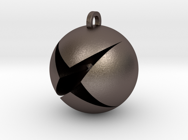 XBox Pendant in Polished Bronzed Silver Steel