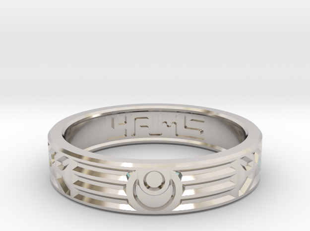 Eclipse Ring in Rhodium Plated Brass