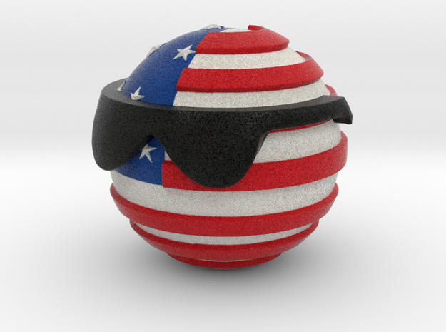 Countryballs USA with glasses in Full Color Sandstone