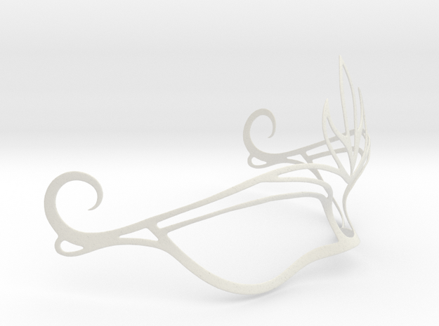 Venetian Mask in White Natural Versatile Plastic