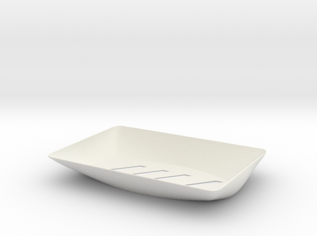 Plastic Soap Dish in White Natural Versatile Plastic