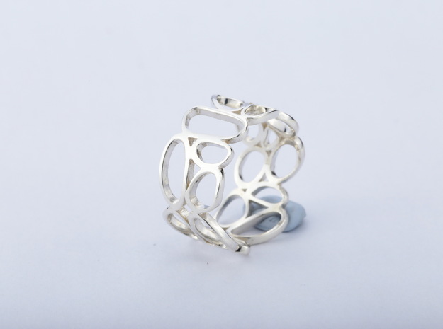 Pebbles ring in Fine Detail Polished Silver