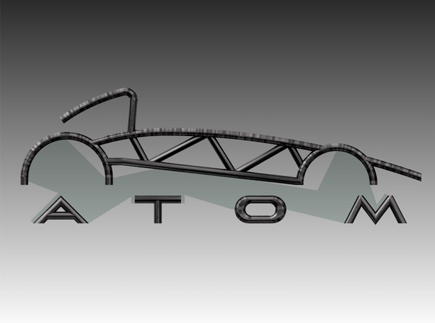 Atom Logo interpretation in Polished Bronzed Silver Steel