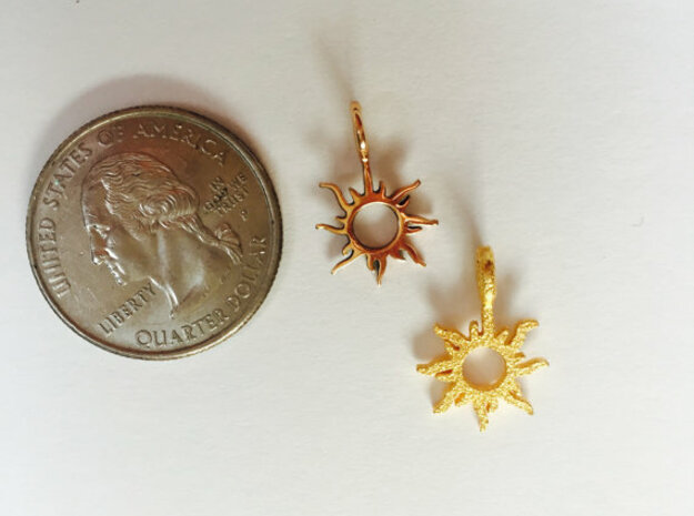 Happiness - Sun Pendant in 14k Gold Plated Brass