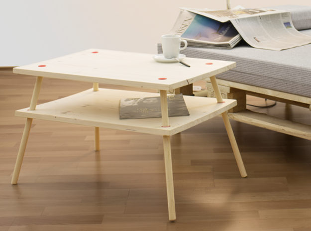 DIY coffee table Hülseburg in White Natural Versatile Plastic