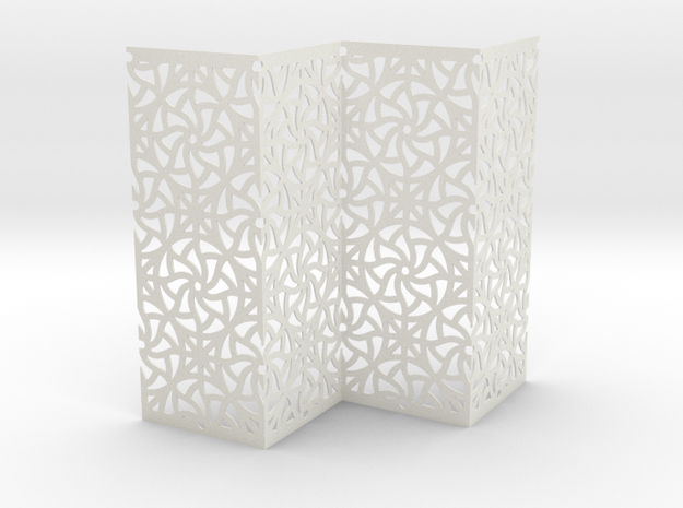 Screen Curved Star Pattern  in White Natural Versatile Plastic