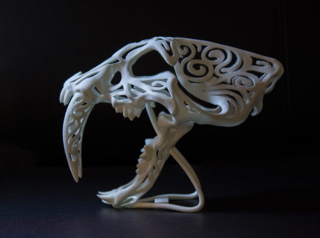 Saber Tooth Stylised in White Processed Versatile Plastic