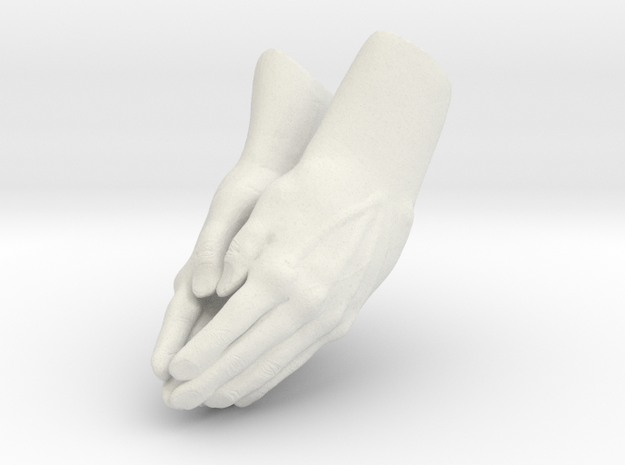 Praying Hands in White Natural Versatile Plastic