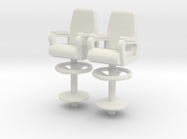 1:18 scale Capt Chairs in a a set of 2 in White Natural Versatile Plastic