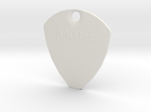 Customizable Plectrum With Hole in White Natural Versatile Plastic