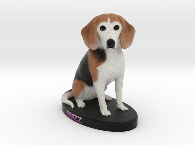 Custom Dog Figurine - Buzz in Full Color Sandstone