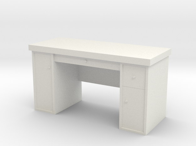 1:35 Scale Desk  in White Natural Versatile Plastic