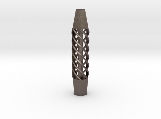 Hex Spiral Assembled M8 in Polished Bronzed Silver Steel