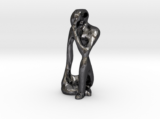 Thinking Man Pendant in Polished and Bronzed Black Steel