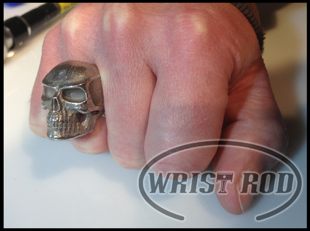 WR Ring FullSkull - Size 14 in Polished Bronzed Silver Steel