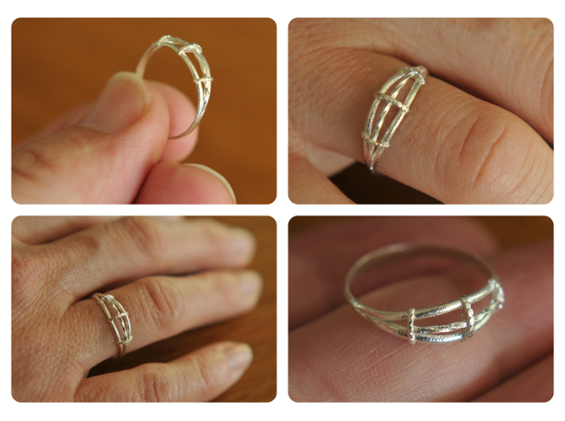Torsades - A Triple Twisted Ring in Natural Silver