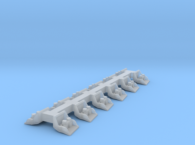 O-AJRB-12 Array of 12 adjustable Rail Braces in Smooth Fine Detail Plastic