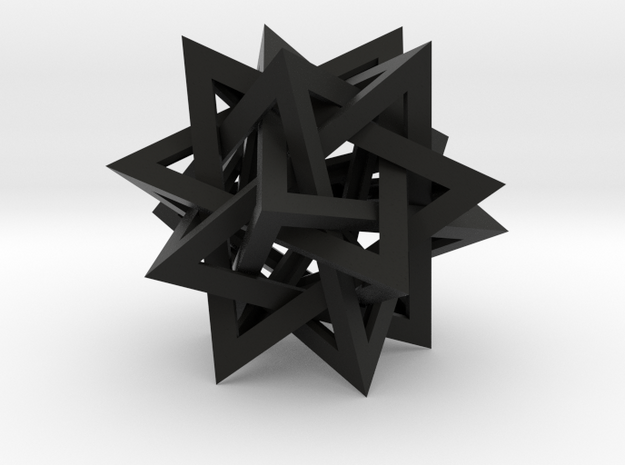 Tetrahedron 5 Compound, 8" diameter in Black Natural Versatile Plastic