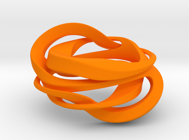 Quat Knot in Orange Processed Versatile Plastic