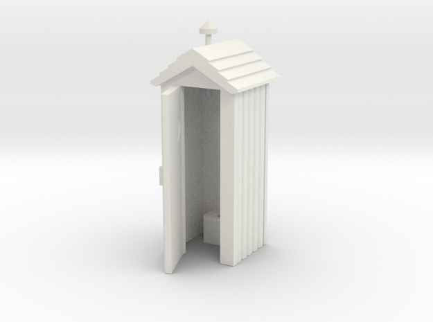 Outhouse Door Open - Qty (1) HO 87:1 Scale in White Natural Versatile Plastic