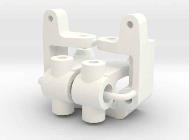 '91 Worlds Conversion - Caster and Steering Blocks in White Processed Versatile Plastic