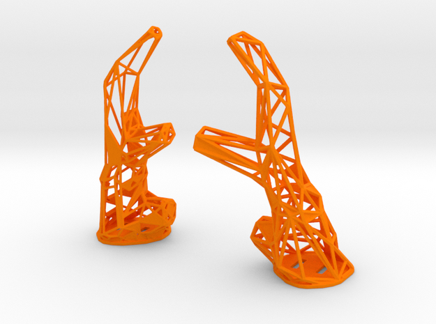 Cyber Faun Horns in Orange Processed Versatile Plastic