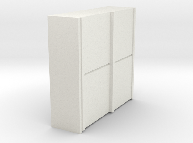 A 010 sliding closet Schiebeschrank 1:87 in White Natural Versatile Plastic