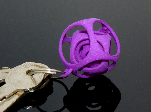 Gyro the Cube (XS) (Ring + Smooth) in Purple Processed Versatile Plastic