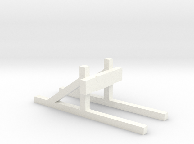 Buffer stop (HO scale) in White Processed Versatile Plastic