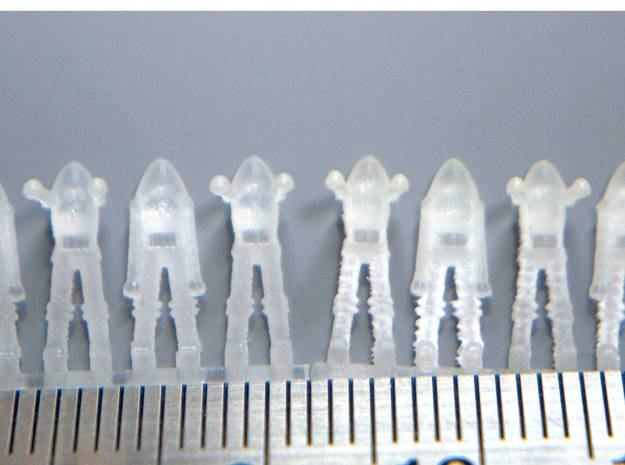 Aliens in 1/200 scale in Clear Ultra Fine Detail Plastic