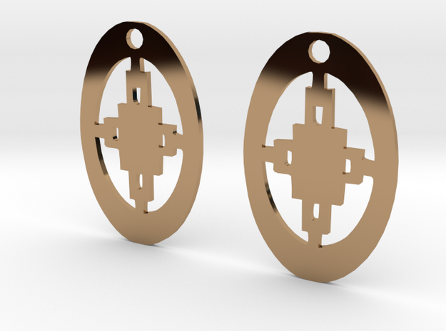 Adinkra Collection -Intelligence Earrings (metals) in Polished Brass