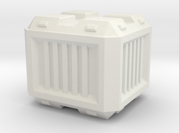 Modern/Sci-fi Small Crate in White Natural Versatile Plastic