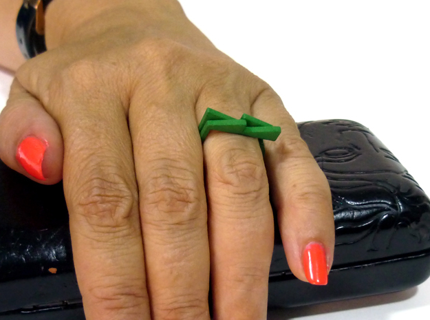 Adjustable ring. Basic set 3. in Green Processed Versatile Plastic