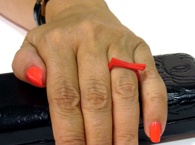 Adjustable ring. Basic set 4. in Red Processed Versatile Plastic
