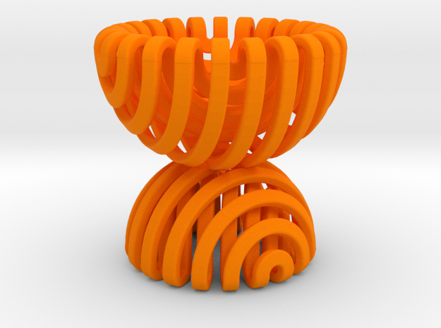 Sphericon Pair Egg Cup in Orange Processed Versatile Plastic