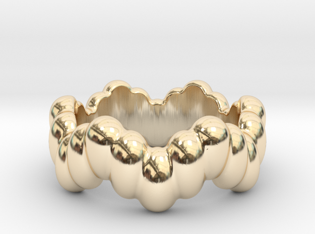 Biological Ring 28 - Italian Size 28 in 14k Gold Plated Brass