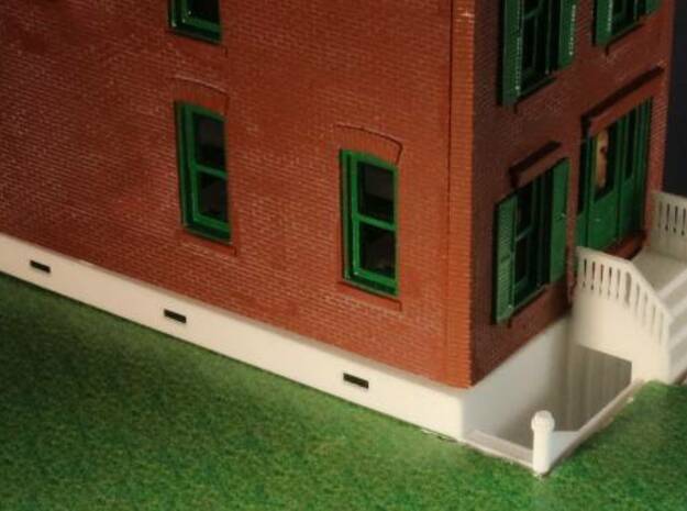 HO Scale DPM Townhouse #3 Foundation in White Natural Versatile Plastic