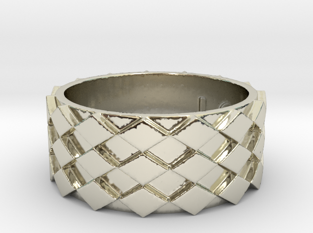 Futuristic Diamond Ring Size 11 in 14k White Gold