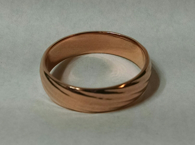Spiral Ring size 12 in 14k Rose Gold Plated Brass