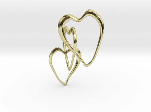Trinity Hearts  in 18k Gold Plated Brass