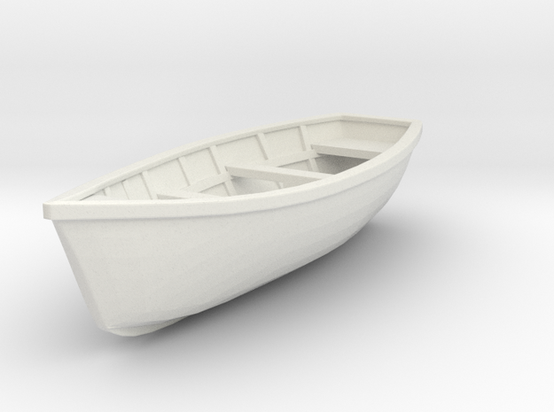 Wooden Boat  01. 1:24  Scale in White Natural Versatile Plastic